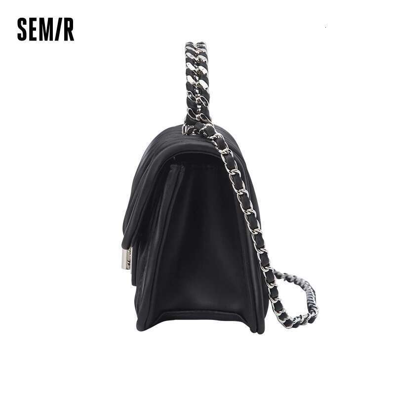 Semir Mini Square Women Chain Design Sense Temperament Single Shoulder Fashion Pleated Crossbody Bag