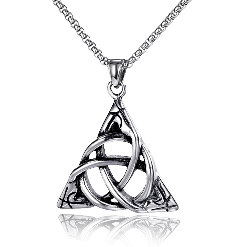 60cm Fashionable outfit retro hip-hop unisex light luxury personalized triangle pendant