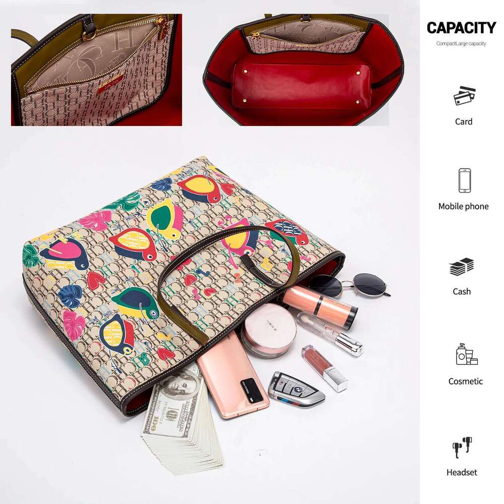 CHCH Women's Tote New Brand Cartoon Printed Large Capacity Commuter Bag 250513