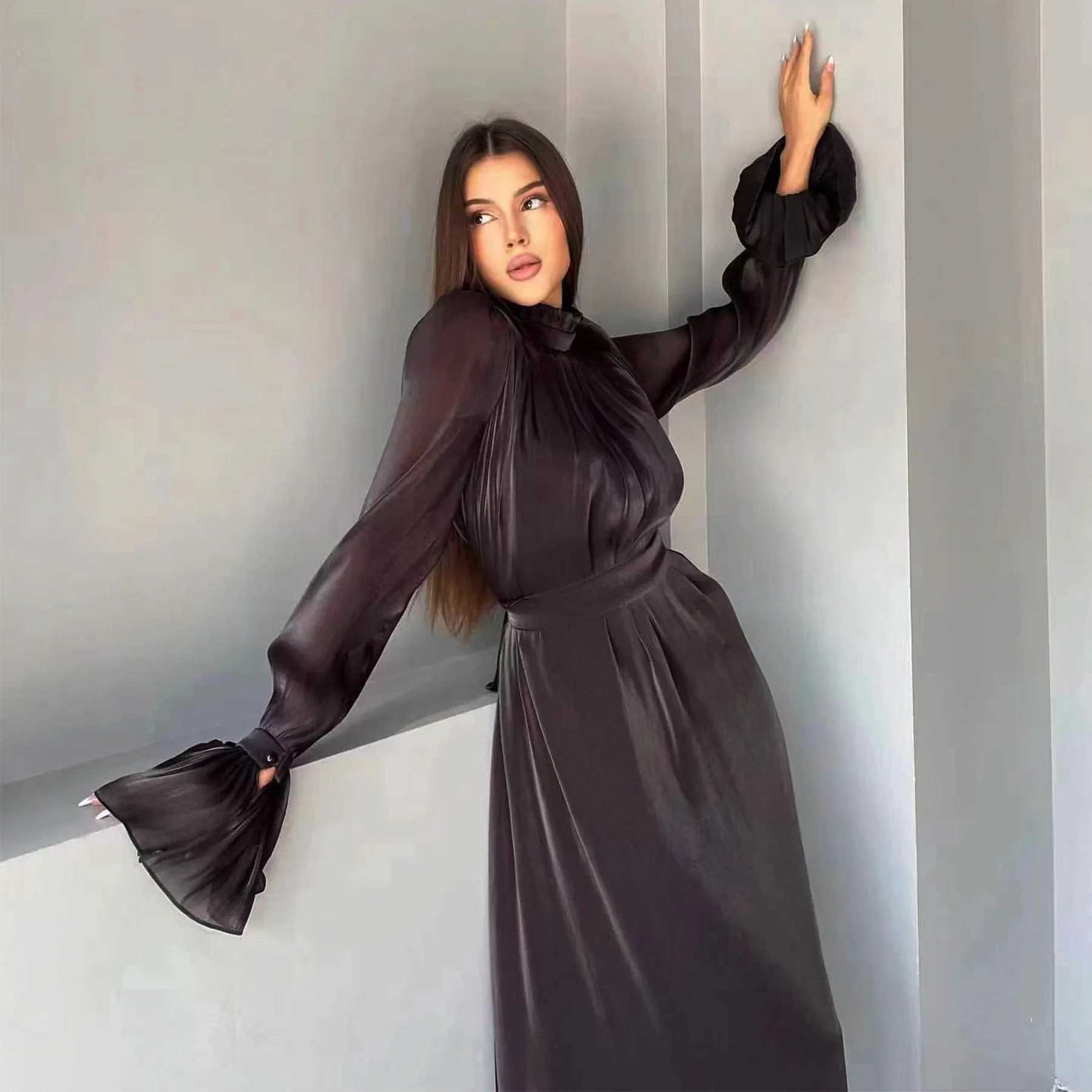 Ramadan Satin Abayas for Women Eid Djellaba Muslim Shiny Maxi Dress Dubai Abaya Turkey Kaftan Robe Caftan Marocain Femme Vestido X250514