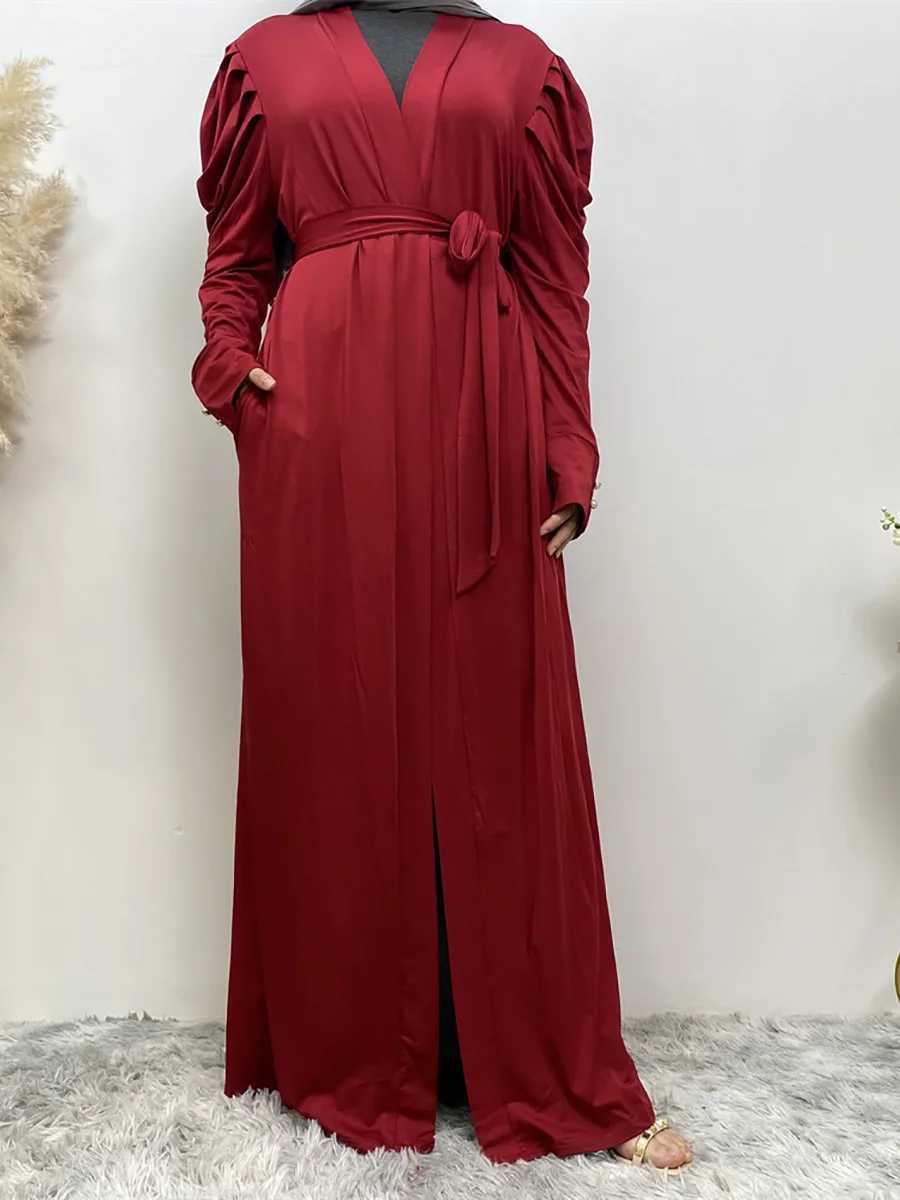 Muslim womens robe autumn and winter new sales fashion loose solid color cardigan Turkey Saudi fashion womens wear X250514