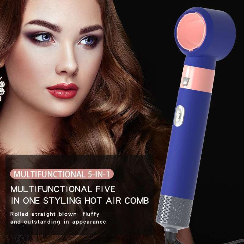 2025 5-in-1 Straight Hair Comb Negative Ion Automatic Curling Iron Multifunction Electric Hot Air Dryer Volume Curly Hairdress