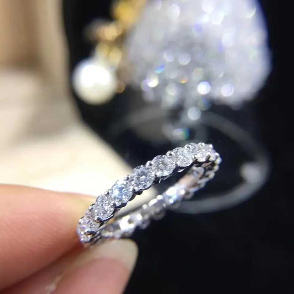 Couple Eternity 4mm Lab Diamond Ring 925 sterling silver Jewelry Engagement Wedding band Rings for Women men Fine Party JewelryXJ250514