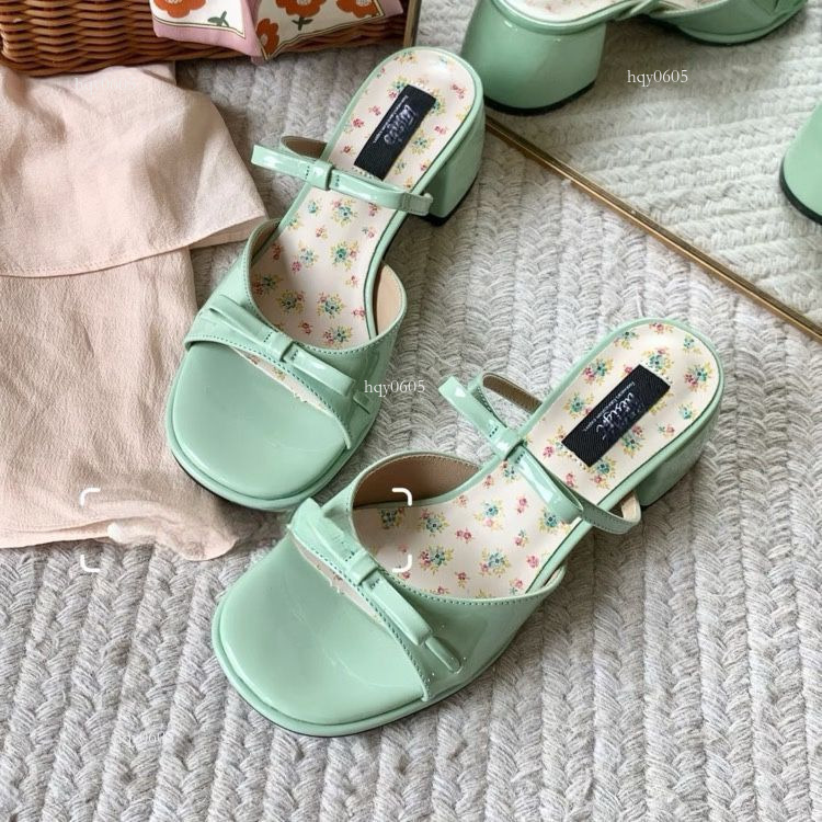 Top brand high-quality new free designer shoes French women's sandals 2025, straight through, new bow, fairy slippers height increasing new fashi