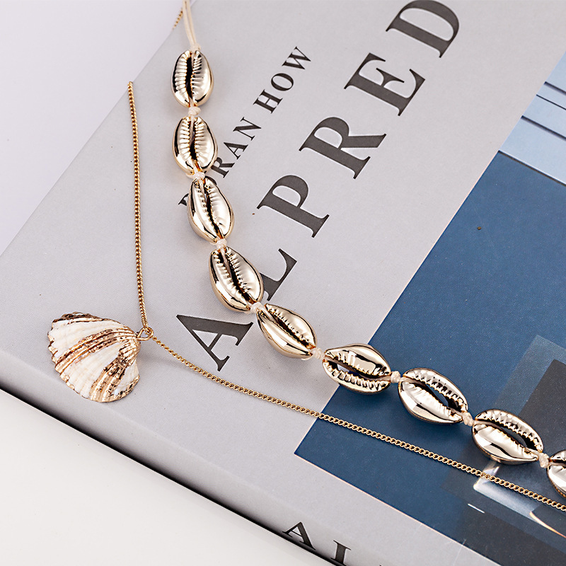 Electroplated tooth shell wax wire chain exquisite artificial necklace for direct sale