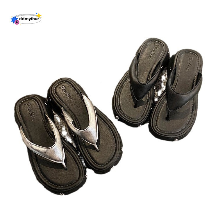 New clamp foot for women Y2 style fashionable home, indoor bathroom, shower, simple and comfortable flip flops ddmythur