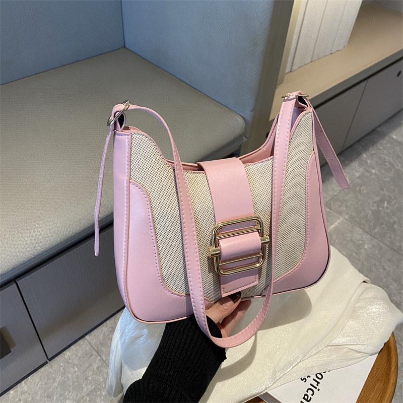 Korean Version Contrasting Color Underarm For Women Spring/summer 2025 New Trendy Fashion Handbag Luxury Bag Single Shoulder Diagonal Cross Bag New Fr