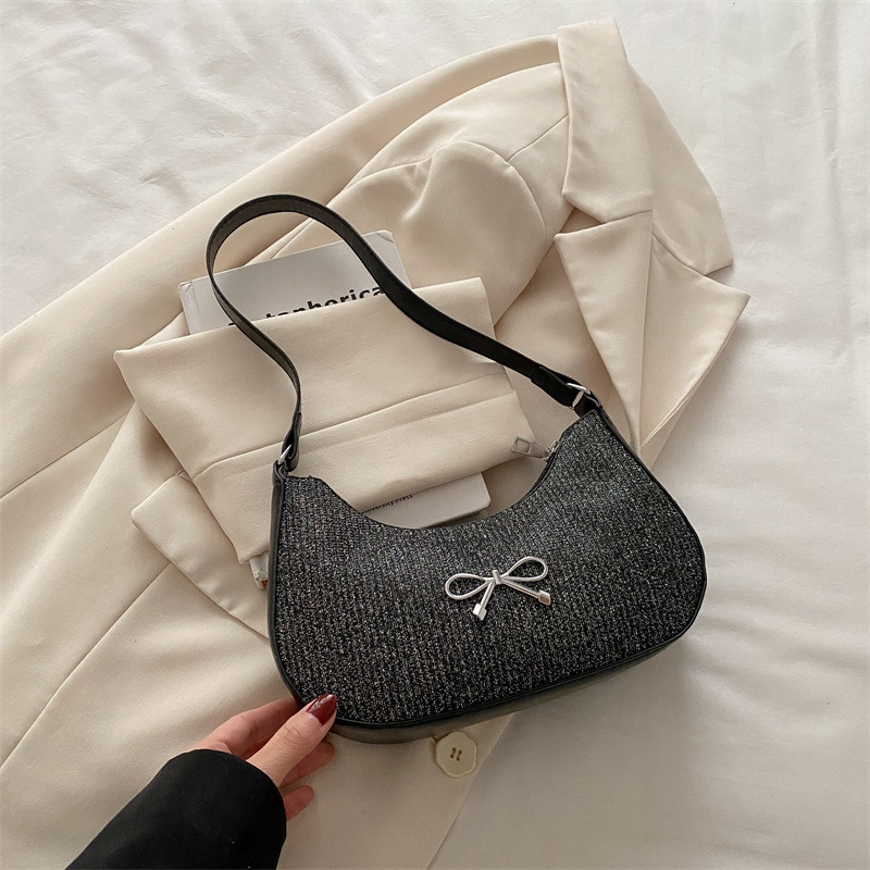 Casual Bow Decoration Women's 2025 Spring/summer New French New Free Delivery Luxury Bag Designer Bag Fashion Texture Style Armpit Shoulder Bag