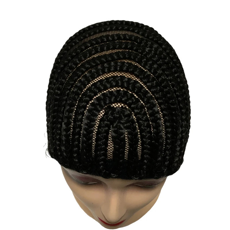 Braided Wig Cap For Crochet Hair Braids Breathable Cornrow Cap for Easier Sew in Weave Hair Glueless Black Cornrow Crochet Wig C 250513