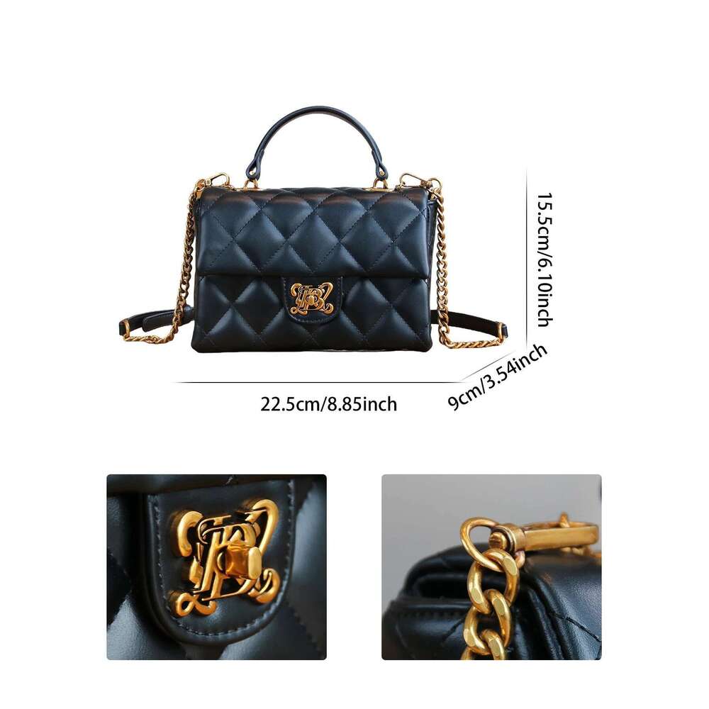 Fashion Spring And Summer 2025 New Rhombic Chain Temperament Handbag High Sense Niche Design Shoulder Messenger B