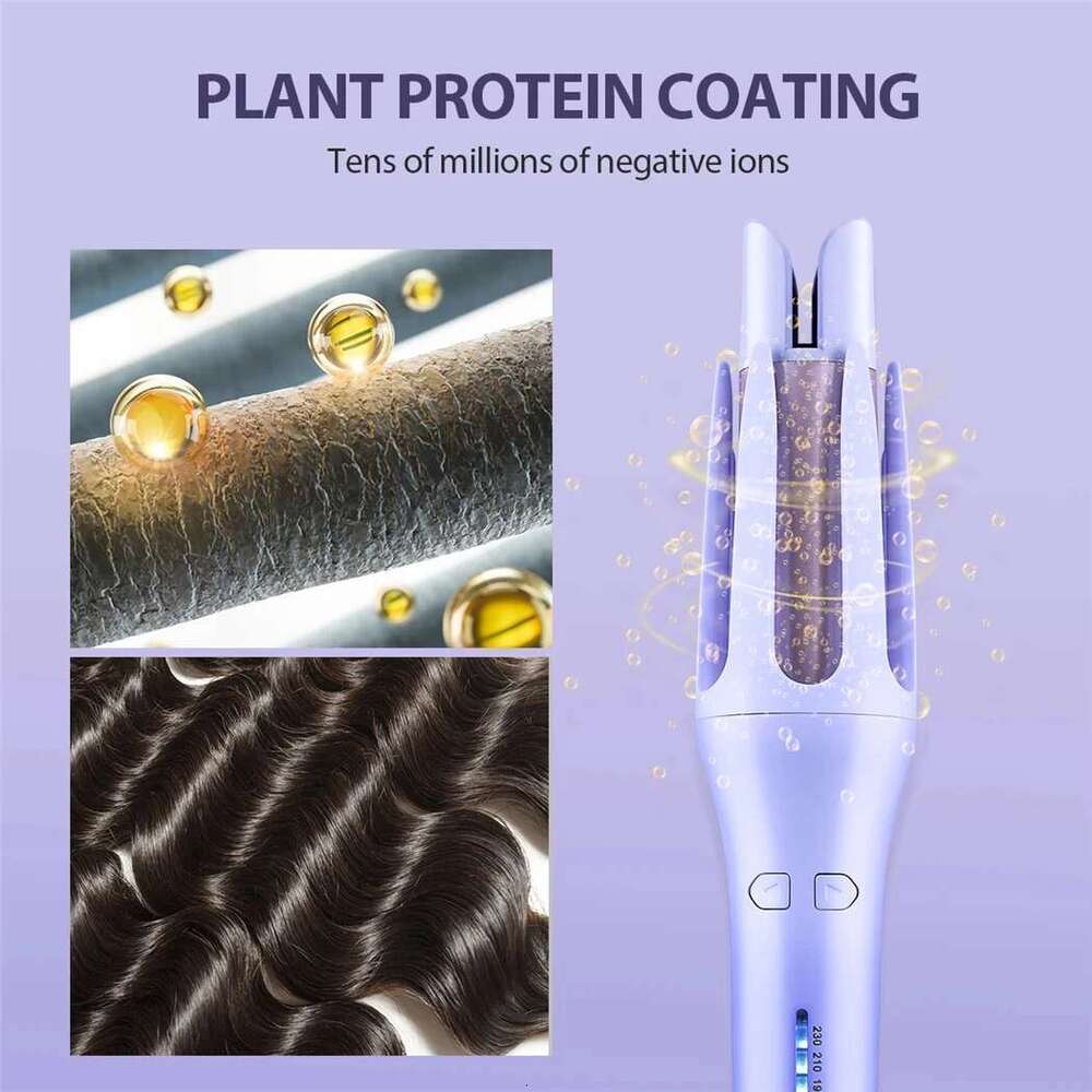 Tinsol 2 in 1 Automatic Curler 32MM Auto Rotating Ceramic Roller Professional Iron Curling Wand Hair Waver