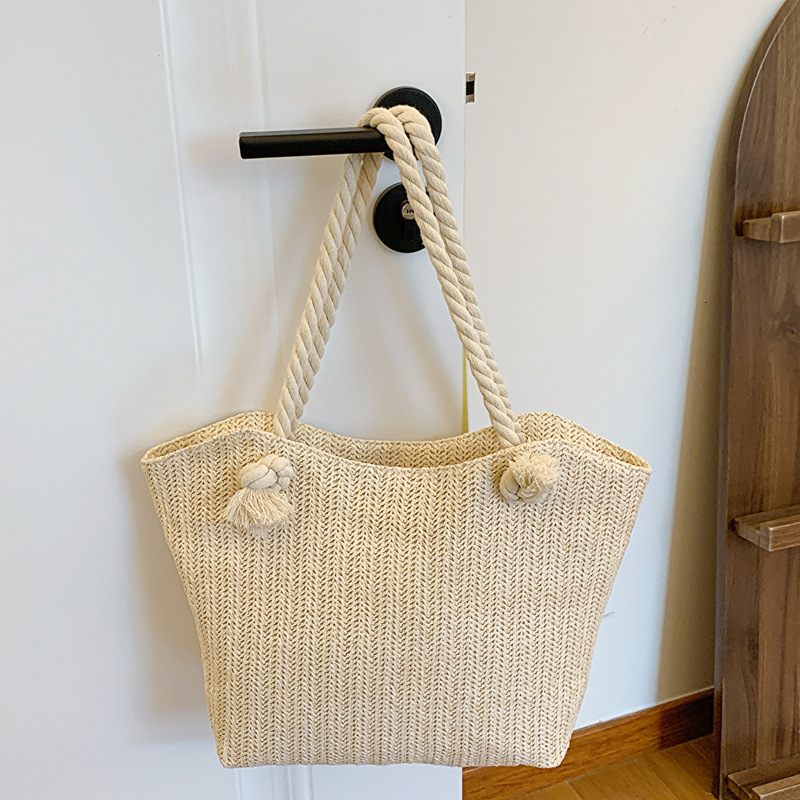 Free Delivery Designer Bag Versatile Straw Stylish Single Shoulder Tote 2025 Summer New Popular Large Capacity Fresh Woven Hand For Women Luxury Bag