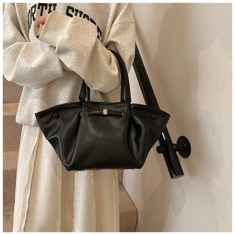Brand Cloud Dumpling Drawstring Design Women's Adjustable Shoulder Strap Crossbody Handbag Textured Underarm Bag