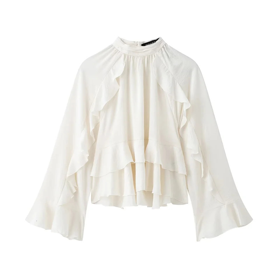 Indefeir Womens Spring and Summer Layered Decorative Shirt Tops 250514