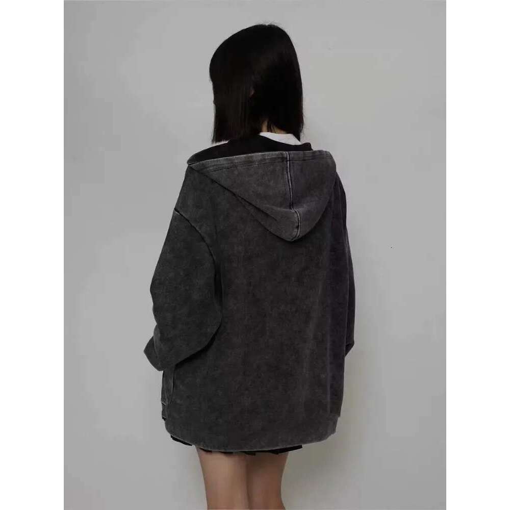 Spring Autumn Thicken Streetwear Casual Hoodies Fashion Oversized Zipper Women's Tops Y2k Aesthetic New Letter Print Sweatshirts Designer