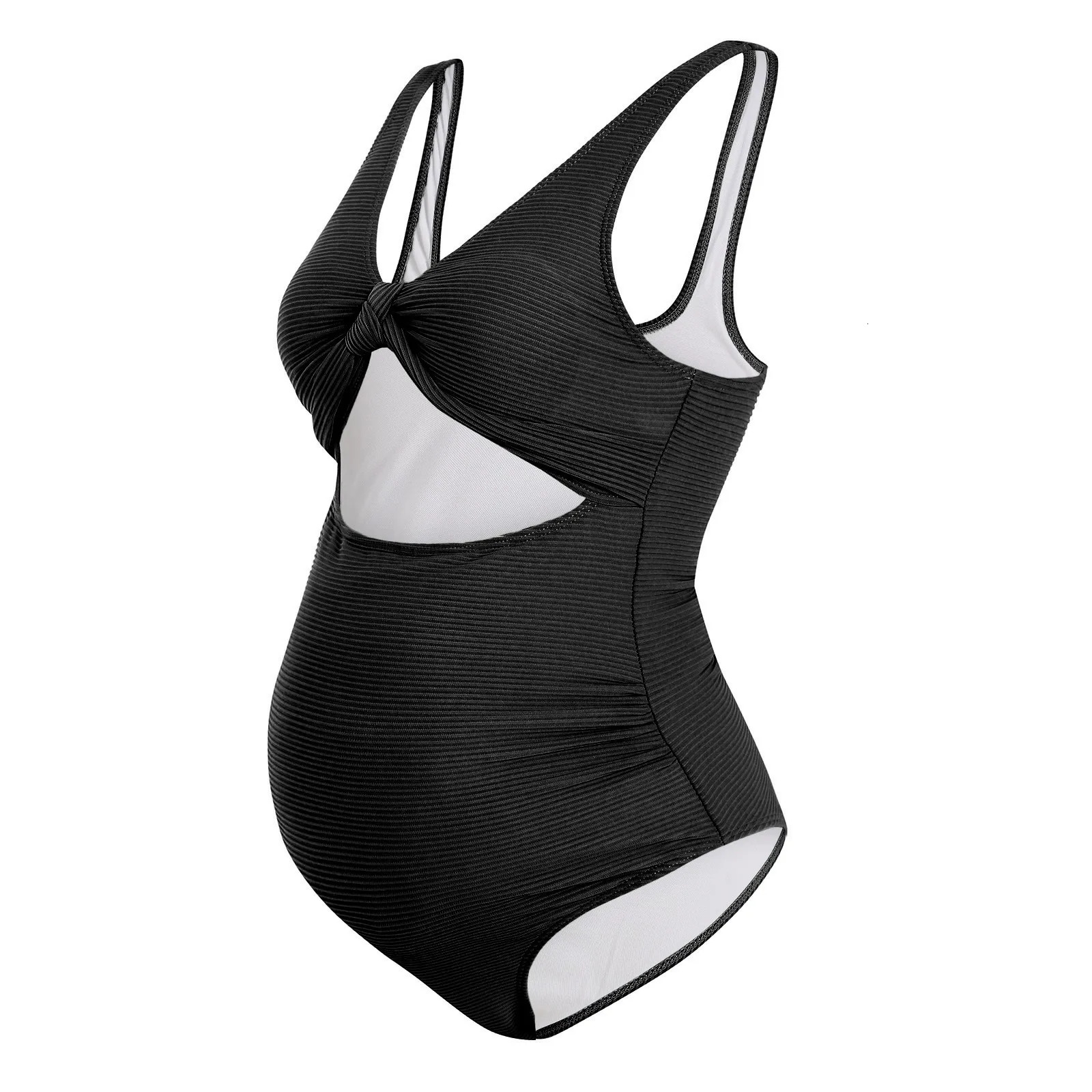 Pregnant WomenS Sexy Swimsuit With Chest Padded Holidays Conservative Solid Color Tankini Swimwears For Plus Size Women 250509