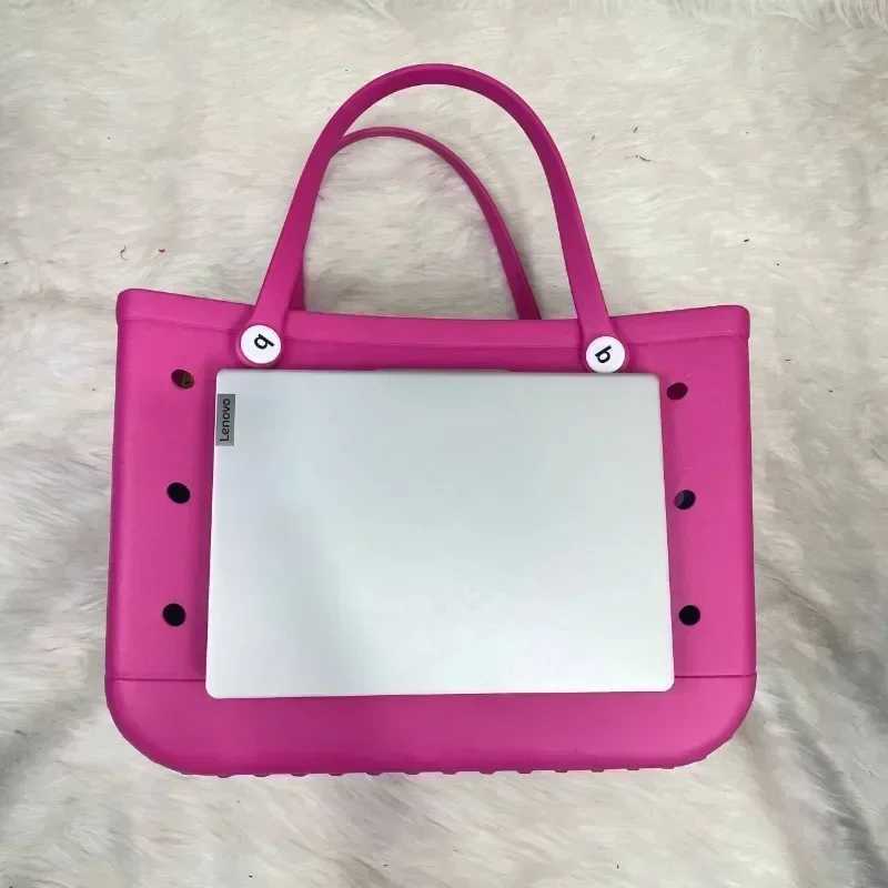 XL Beach Bag EVA Rubber Waterproof Travel Picnic Storage Basket Extra Large Women Shopping Handbag Bag Jelly Beach Tote Bag Z250514