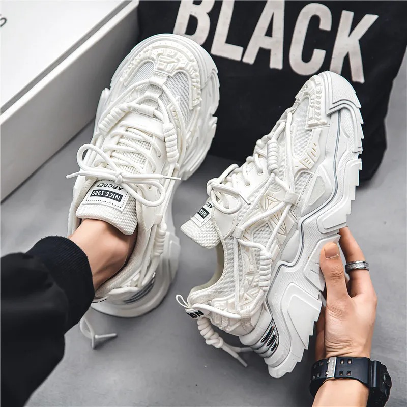 Platform Fashion Clunky Sneakers Men Casual Breathable Sports Dad Shoes Male Fiess Footwear 2023 3381