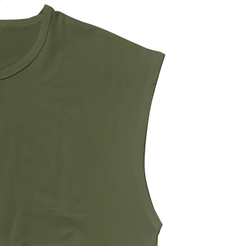 Independent station 24 cross-border mens summer sleeveless t-shirt youth casual loose solid color thin shoulder t-shirt spo 250513