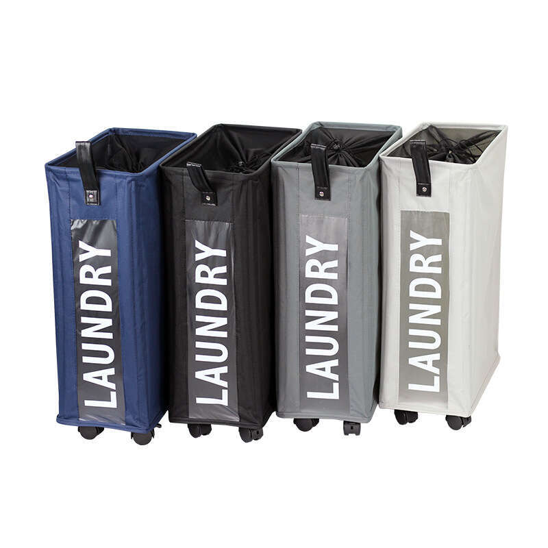 New wheeled laundry fabric home narrow seam storage and miscellaneous items foldable dirty clothes basket