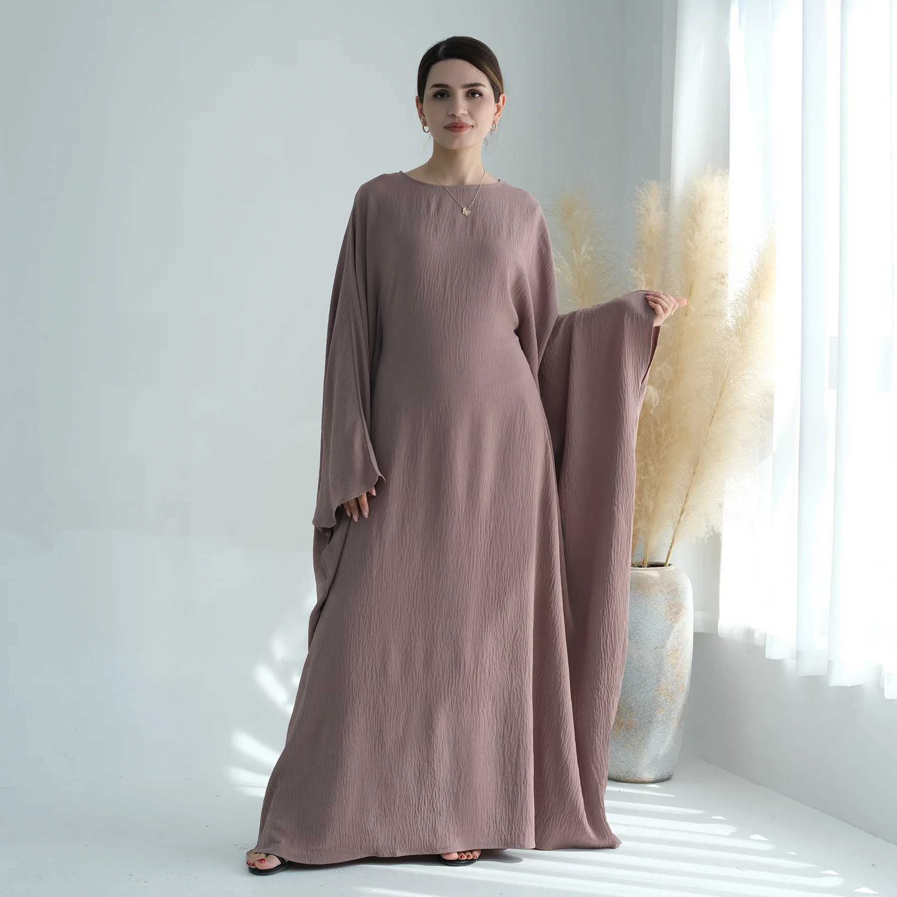 2024 Ramadan Abaya Dubai Kaftan Muslim Long Dress Turkey Abayas For Prayer Islamic Clothing Women Robe Longue Femme Musulmane X2505141