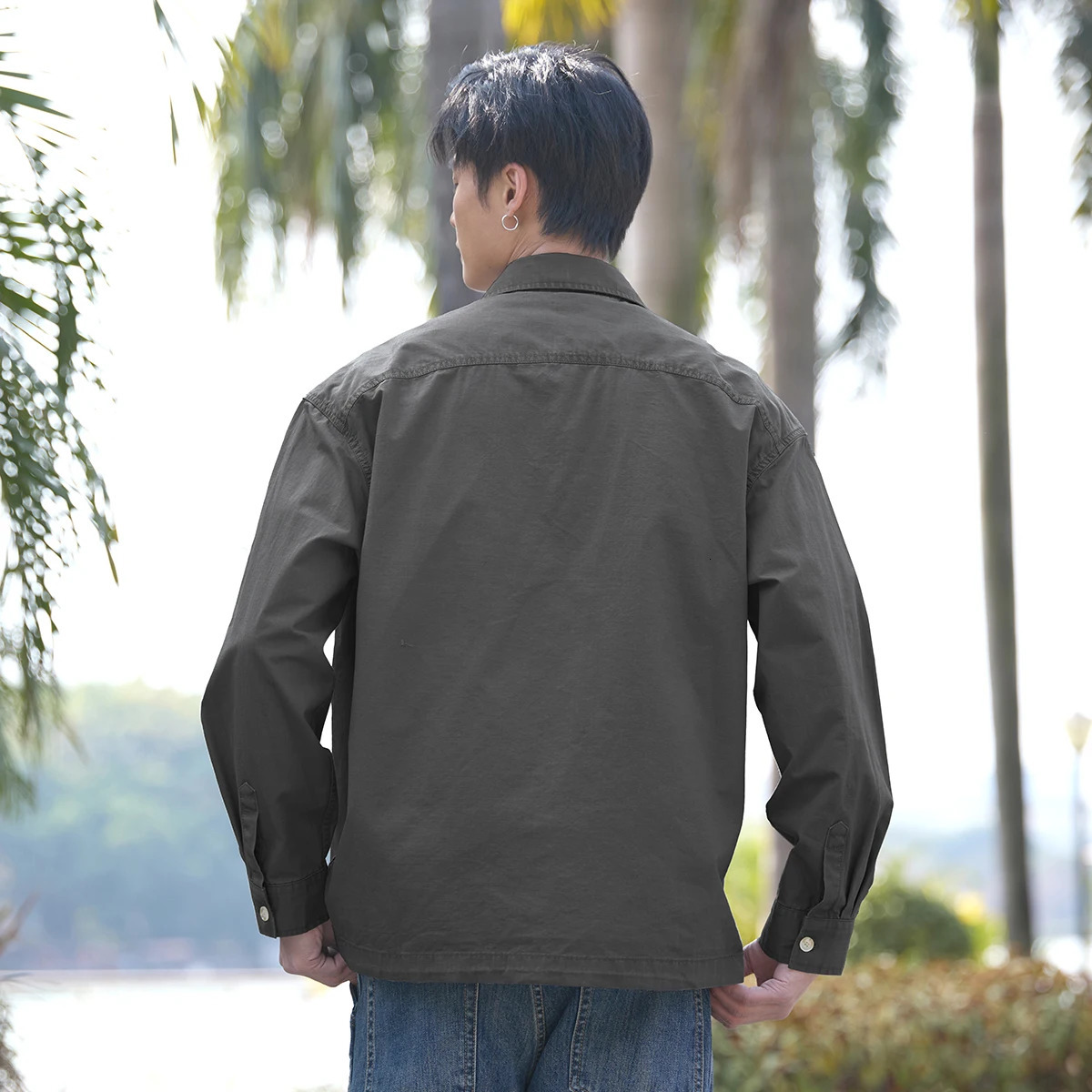 Mens Cityboy Outdoor Fashion Multi Pocket Loose Casual Long Sleeve Product Shirt Harajuku Street Clothing Oversized Techwear 250506Z