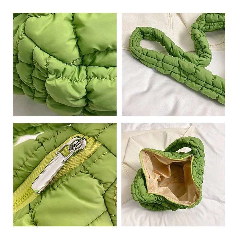 New Cloud Folded Soft Pleated Bubbles Shoulder Bags Dumpling Large Capacity Tote Bag Cotton Underarm Handbag Woman
