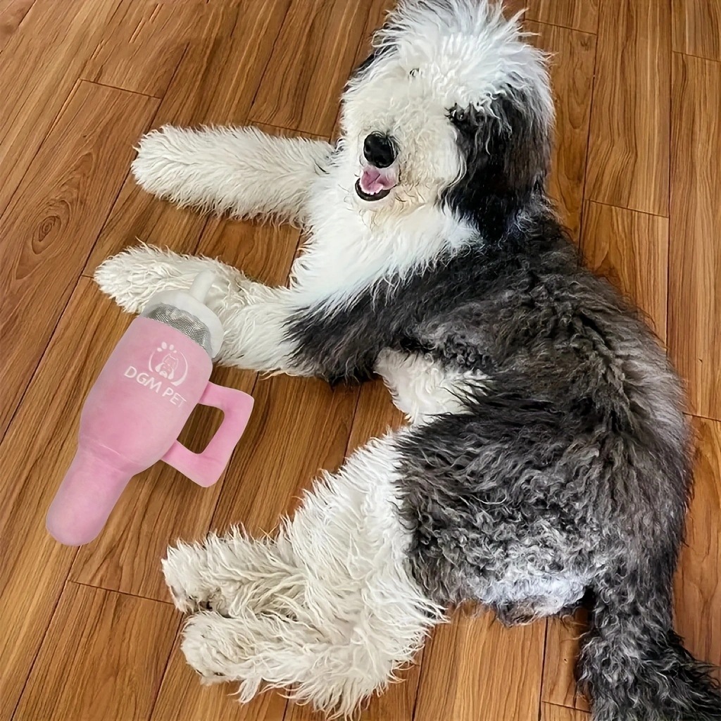 Dog Squeaky Plush Toys Interactive Water Cup, Bone, Handbag Dog Toy to Keep Them Busy Funny Toy for Small and Medium Breed Dogs, Cute Plush Toys E66