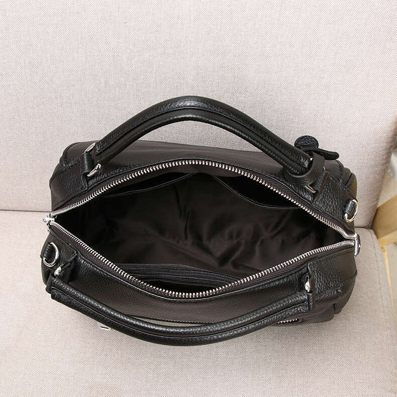 Tote Bag Real New Handbag Shoulder Lychee Pattern Top Layer Cowhide Crossbody Fashionable Casual Soft Leather Women S Bag KQ