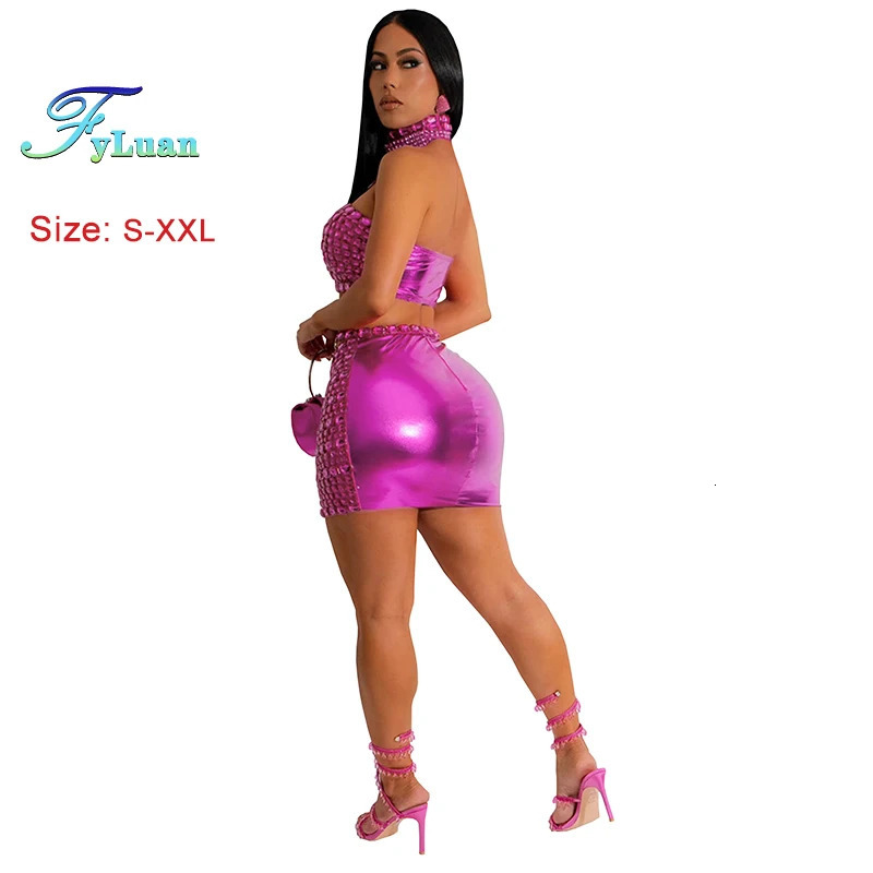 Fashion Mesh Perspective Women Short Skirt Set Solid Color Top And Tight Fitting Mini Package Hips Two Piece 250514