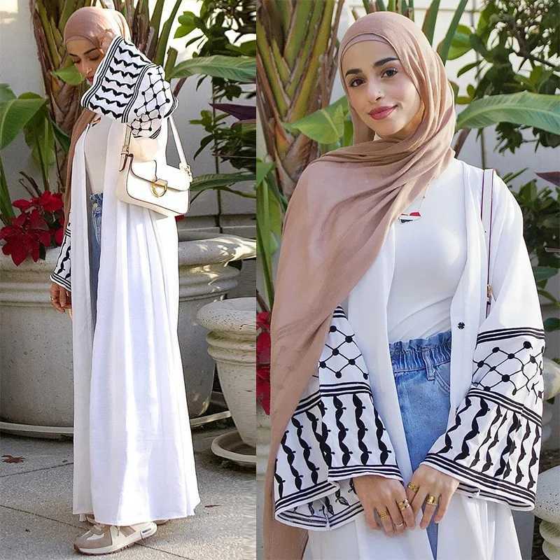 2024 New Arab Embroidery Kuffiyeh Women Abaya Kimono Cardigan Muslim Modest Abaya Dress Islamic Clothing Women Abaya Femmes Robe X250514