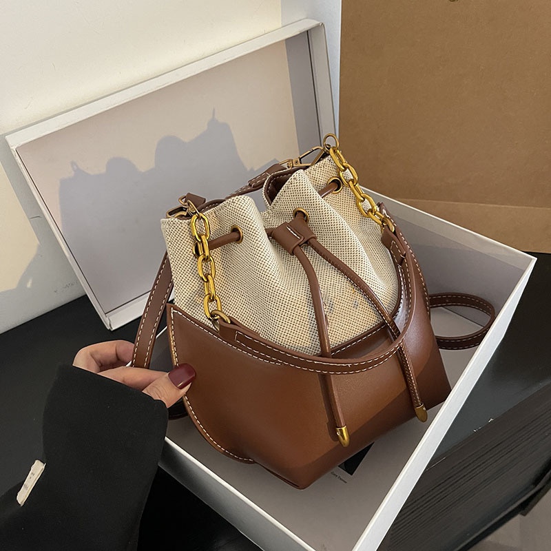 Totes Handheld Bucket Bag For Women 2024 Fashionable Casual Shoulder Korean Version Niche Simple High-end Crossbody