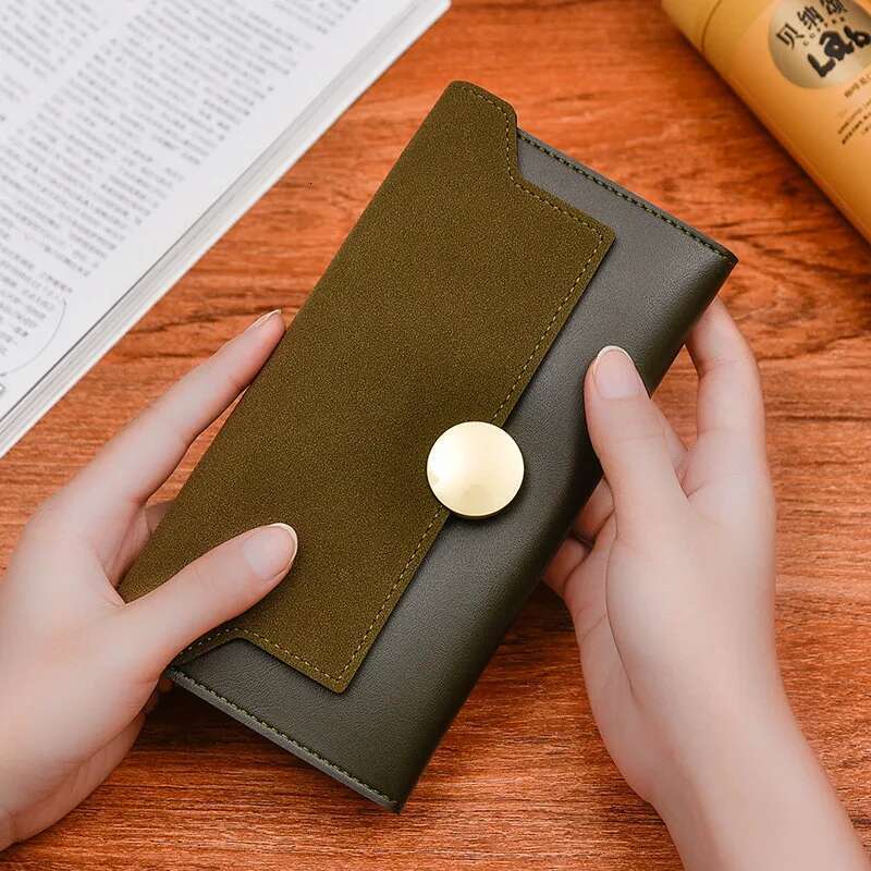 Long Women's Frosted Wallet PU Leather Female Hasp Money Purse Ladies Fashion Clutch Phone Bag ID Credit Card Holder Case