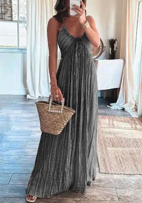 2023 Fashion Sexy New Summer Casual Sexy Suspenders Loose Long Dress Female Clothing OutfitsXJ250514