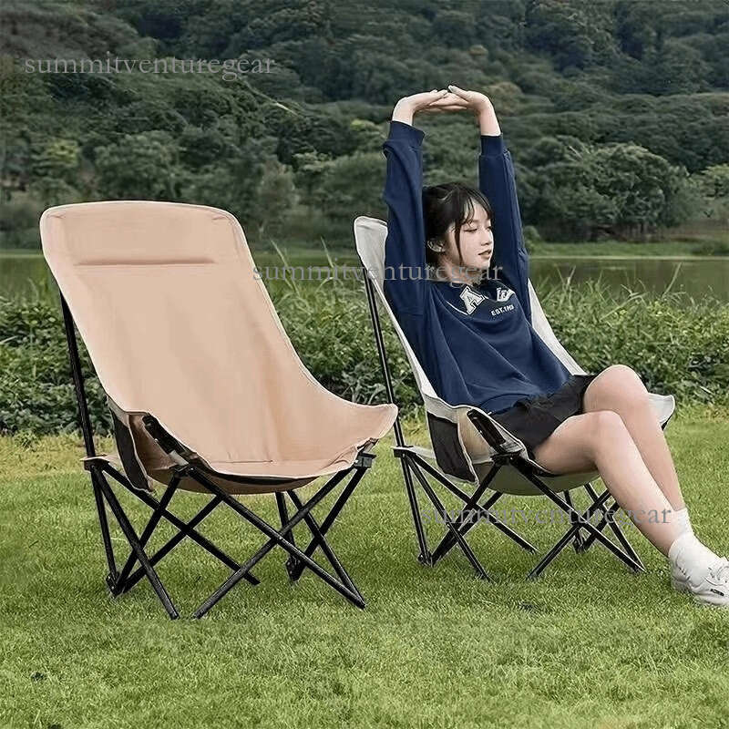 Moon Outdoor Folding Camping Chair Portable Fishing Picnic Sketching Backrest