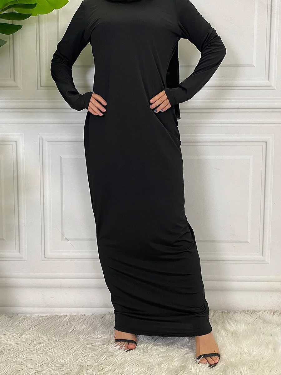Muslim Middle East new fashion base solid color dress Dubai Turkey Arab elegant popular womens dress X250514