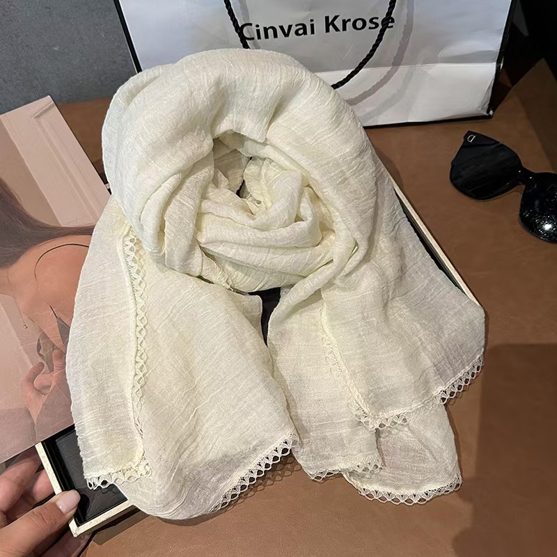 T705 scarf female 2025 autumn and winter new style student small fresh literary solid color silk scarf multifunctional warm shawl neck