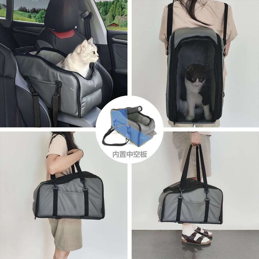Removable and washable dog bed, portable pet mat for outdoor use, car travel safety seat, center console, front seat