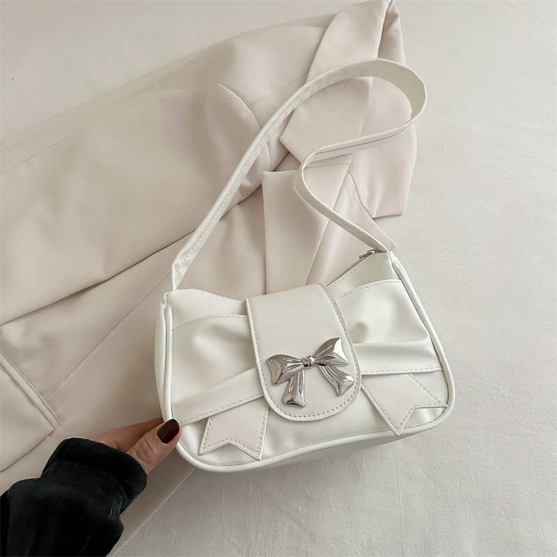 Free Delivery Designer Bag Korean Version Of Pleated Shoulder With Bow On Top Women's New Versatile Instagram Underarm For Spring And Summer 2025