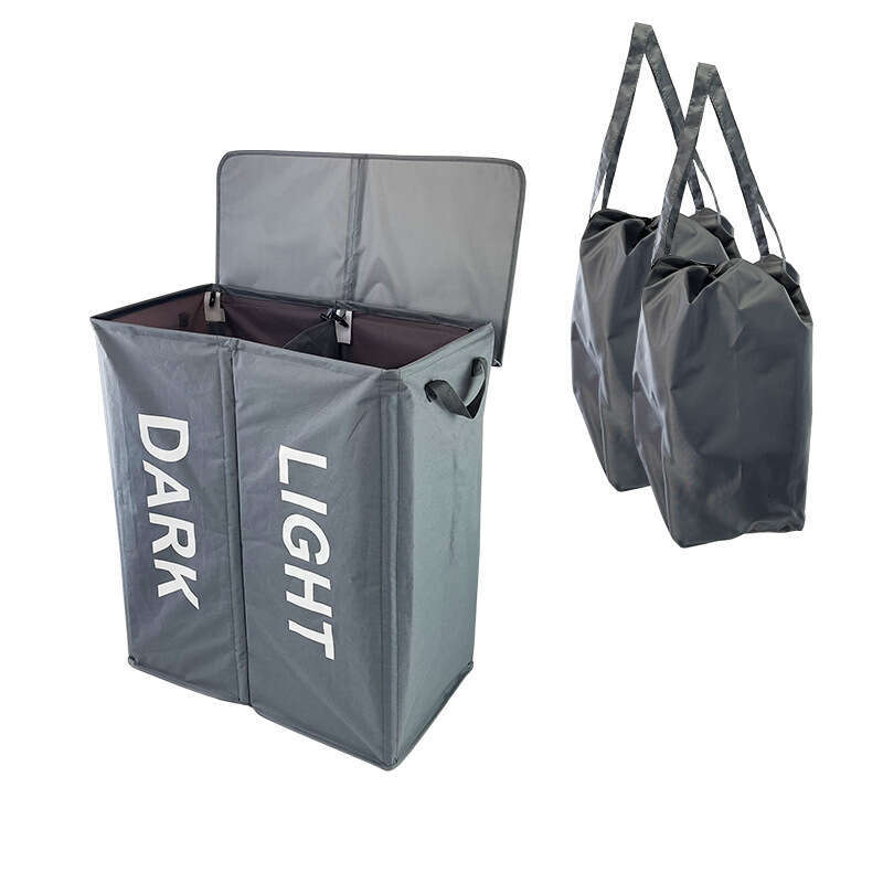 Oxford cloth double grid fabric dirty large capacity home clothes changing and organizing basket, foldable laundry basket