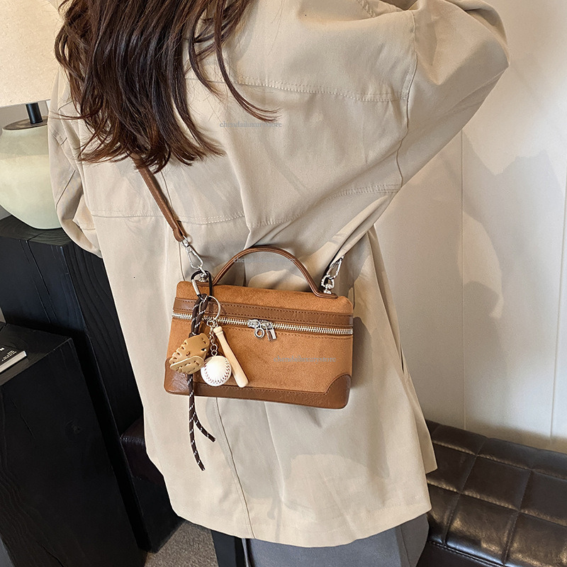 Free Shipping Designer Women's Bag Hand-held Small Square Bag New Fashion Matte Contrasting Color Practical Shoulder Bag Daily Versatile Makeup B