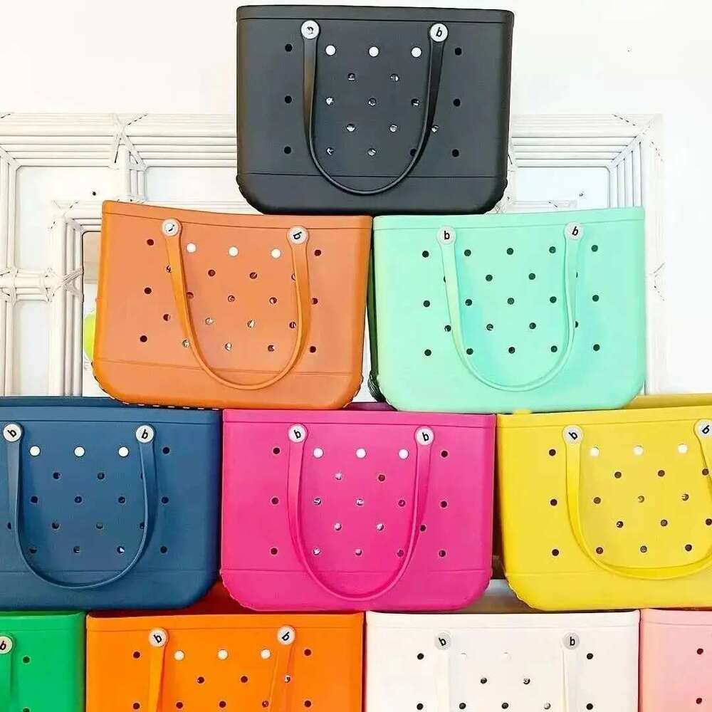 XL Extra Large Waterproof Bag EVA Rubber Beach Travel Picnic Storage Basket Women's Shopping Handbag Jelly Tote