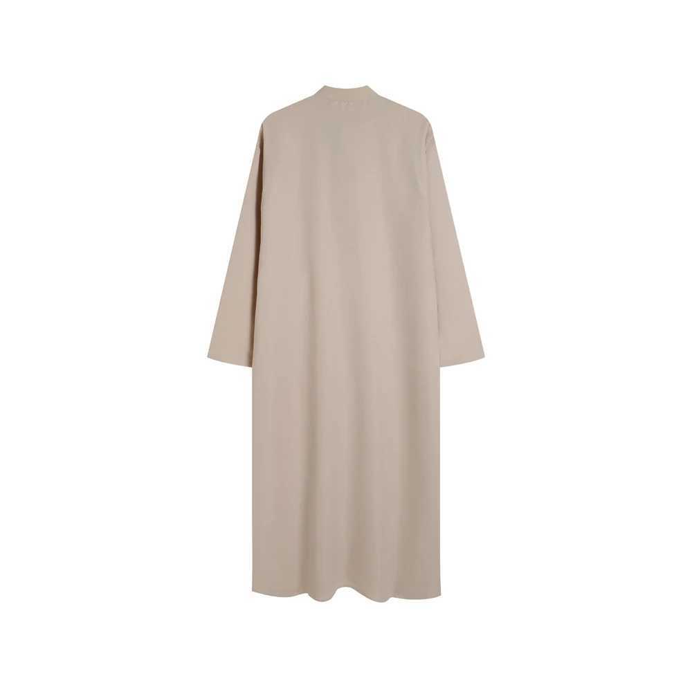 Summer 2025 Mens Solid Color Embroidered Robe Long Sleeve Middle Eastern Muslim Style Clothing X250514