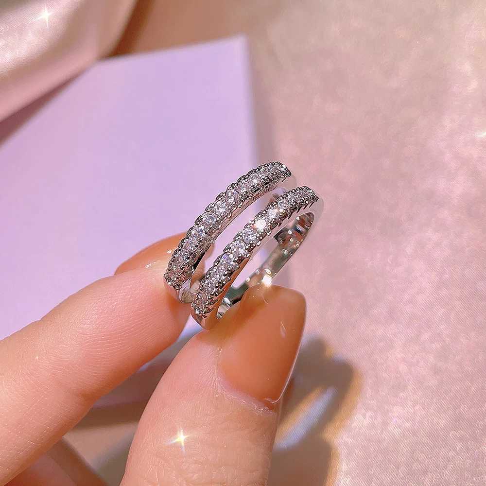 Elegant Female 925 Sterling Silver Big Water Drop Zircon Stone Ring Finger Rings for Women Promise Valentines Day GiftsXJ250514
