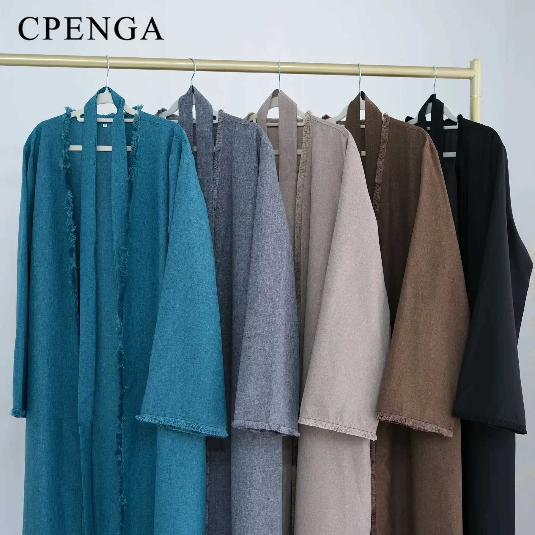 2024 Ramadan Saudi Arabia Tassel Muslim Modest Dress for Women Eid Dubai Kimono Abaya Luxury Islamic Solid Turkey Kaftan Robe X250514