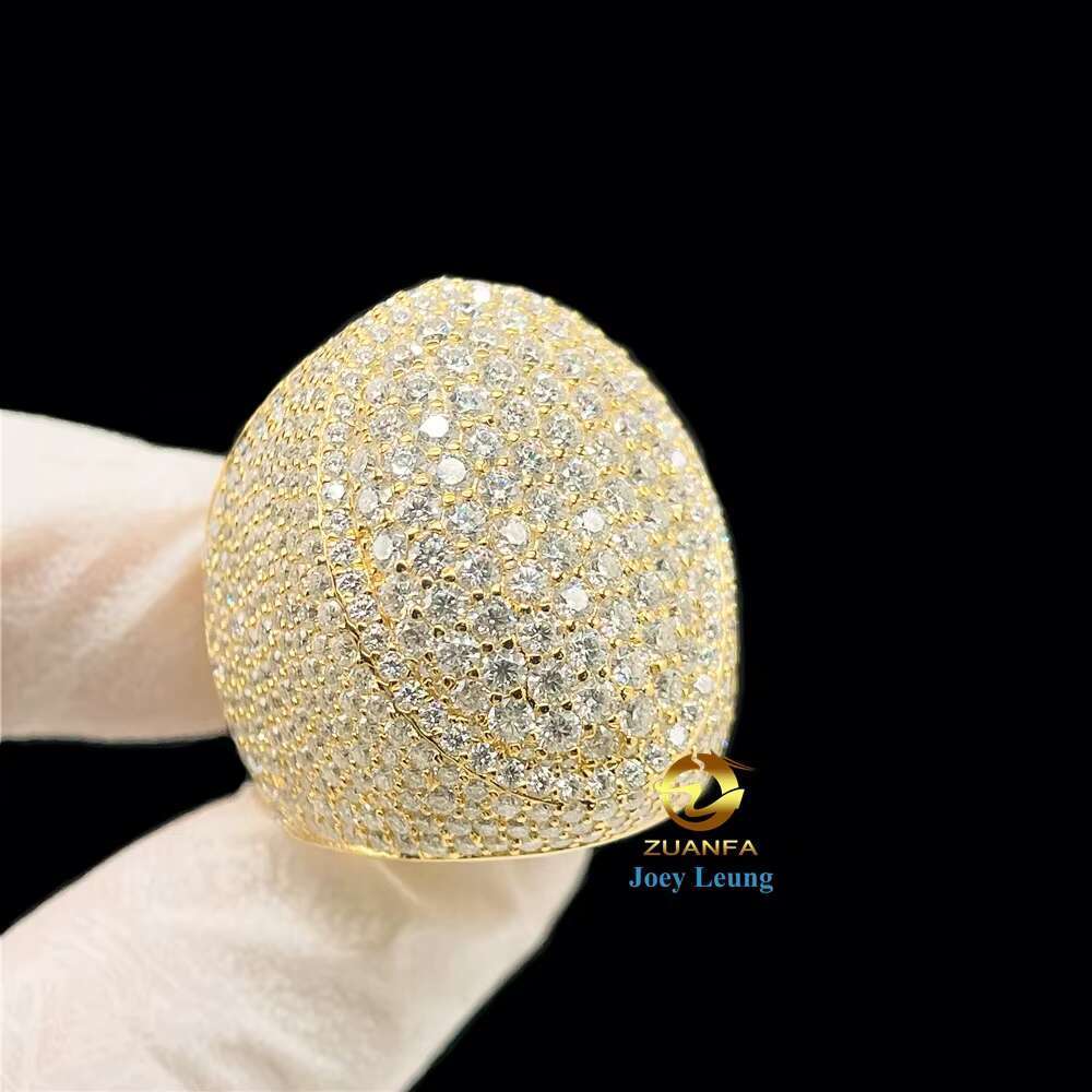 New Style 925 Silver Hip Hop Jewelry VVS Moissanite Diamond Iced Out Custom Men Rings