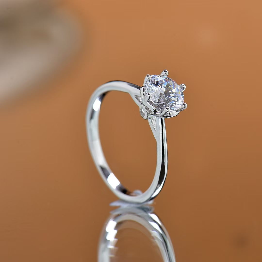 925 Sterling Silver Flower Bouquet Moissanite Ring | Wedding & Engagement Rings Perfect Holiday Gift for She