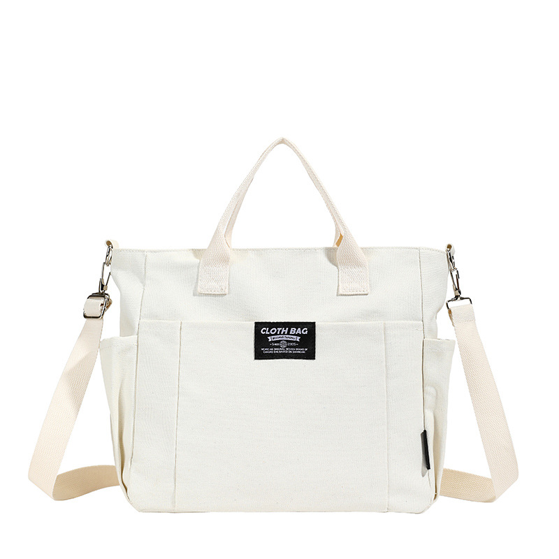 H18 Spacious Casual Korean-Inspired Canvas Handbag | Stylish Female Shoulder Satchel
