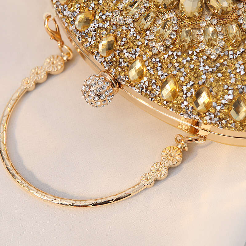 2025 European and American Alloy Flower Dia Inlaid Bag Celebrity Dress Banquet Handbag Female Temperament Versatile New Trendy Ins