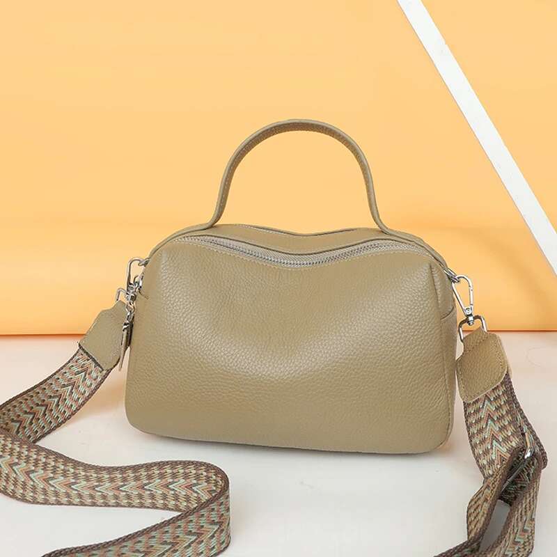 2023 Fashion Crossbody Women's Genuine Leather Simple High Quality Tote Bag Vintage Boston Handbag Female Shoulder Bags